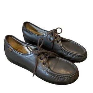 SAS Womens Siesta Comfort Slip On Lace Up Wedge Loafers Shoes Bronze Size 8 Slim